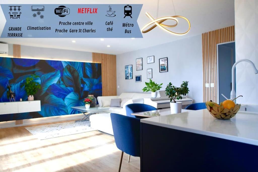 T3 Le Designer 4E-Terrasse-Climatisation & Netflix Apartment Marseille Exterior photo